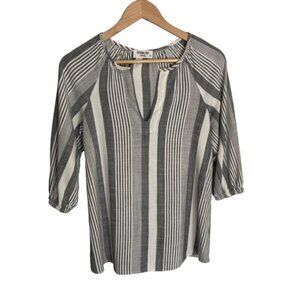Sam & Lavi Grey Striped Boho Pullover Top XSmall